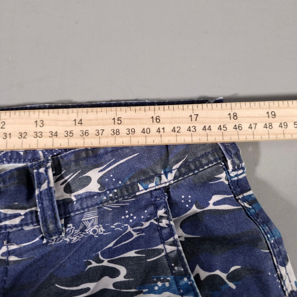 Barbour Cargo Shorts Mens 36 Blue Wave Print White Mountaineering MTR0477BL51 - Picture 5 of 7